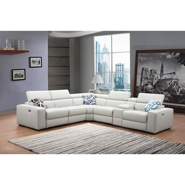 Latitude Run® 6 Piece Leather Sectional Wayfair
